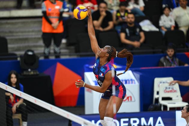 France v China - 2026 FIVB Volleyball Nations League ANKARA, TURKIYE - JUNE 19: Cyrielle Depie of France competes against her opponents during the 2026 FIVB Volleyball Nations League week 2 match between France and China at Ankara Sports Hall in Ankara, Turkiye on June 19, 2026. Akin Celiktas Anadolu Ankara Turkey. Editorial use only. Please get in touch for any other usage.  Copyright: x2026xAnadoluxAkinxCeliktasx