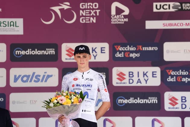 The white jersey Spain s Javier Cubillas Salvador of Movistar Team Academy during Stage 6 of the Giro Next Gen 2026, from Velletri to Subiaco-Monte Livata, Italy, Friday, June 19, 2026.  Copyright: xMassimoxPaolone LaPressex