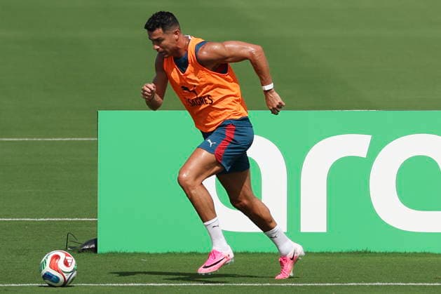 FIFA World Cup, WM, Weltmeisterschaft, Fussball 2026 - Portugal training session Portugal player Cristiano Ronaldo attends a training session of the national team, Nationalteam within the scope of the FIFA World Cup 2026, in Palm Beach, Florida, USA, 19 June 2026. Palm Beach Florida United States  Copyright: xMIGUELxA.xLOPESx