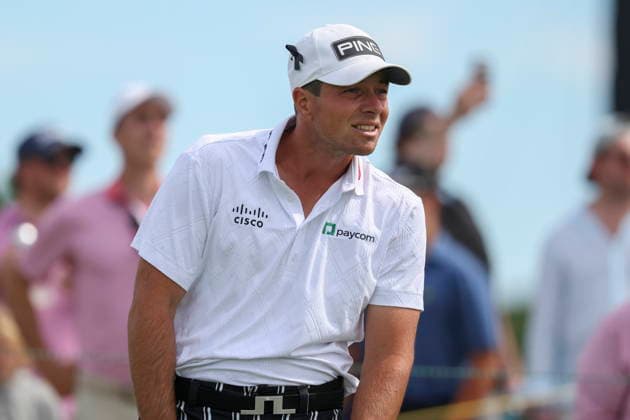 US Open Golf Championship - Round 2 Viktor Hovland of Norway reacts to this stroke during the second round of the 2026 US Open golf tournament at the Shinnecock Hills Golf Club in Southampton, New York, USA, 19 June 2026. SOUTHAMPTON NEW YORK UNITED STATES  Copyright: xSARAHxYENESELx