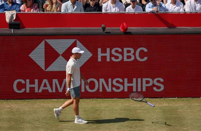 Arthur Fery of GB throws his racquet in frustration HSBC Queen s Club Championships, Day Fourteen, Tennis, Queen s Club, West Kensington, London, UK - 19 Jun 2026London Queen s Club United Kingdom  Copyright: xEllaxLing Shutterstockx 16929306bi