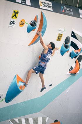 June 19, 2026 Climbing Bouldering World Climbing Series Innsbruck 2026 Mens Semifinals Tomoa Narasaki JPN Innsbruck Climbing Center Innsbruck, Austria,detected_source_language