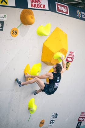 June 19, 2026 Climbing Bouldering World Climbing Series Innsbruck 2026 Mens Semifinals Adi Bark ISR Innsbruck Climbing Center Innsbruck Austria,detected_source_language