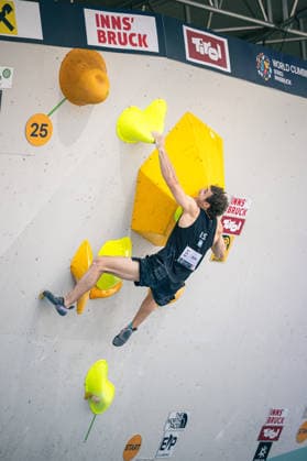June 19, 2026 Climbing Bouldering World Climbing Series Innsbruck 2026 Mens Semifinals Adi Bark ISR Innsbruck Climbing Center Innsbruck Austria,detected_source_language