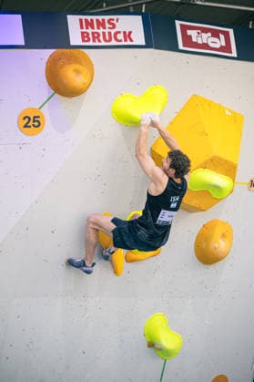 June 19, 2026 Climbing Bouldering World Climbing Series Innsbruck 2026 Mens Semifinals Adi Bark ISR Innsbruck Climbing Center Innsbruck Austria,detected_source_language