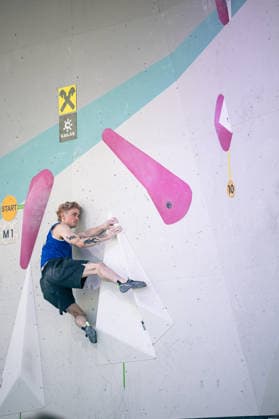 June 19, 2026 Climbing Bouldering World Climbing Series Innsbruck 2026 Mens Semifinals Maximillian Milne GBR Innsbruck Climbing Center Innsbruck, Austria,detected_source_language