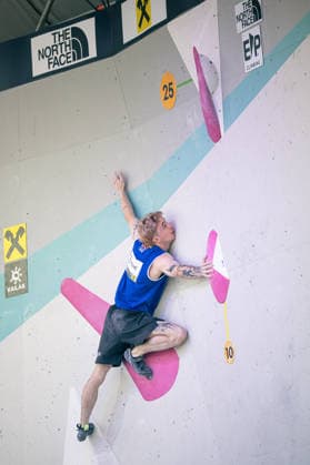 June 19, 2026 Climbing Bouldering World Climbing Series Innsbruck 2026 Mens Semifinals Maximillian Milne GBR Innsbruck Climbing Center Innsbruck, Austria,detected_source_language