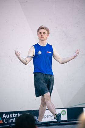 June 19, 2026 Climbing Bouldering World Climbing Series Innsbruck 2026 Mens Semifinals Maximillian Milne GBR Innsbruck Climbing Center Innsbruck Austria,detected_source_language