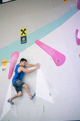 June 19, 2026 Climbing Bouldering World Climbing Series Innsbruck 2026 Mens Semifinals Adrien Lemaire FRA Innsbruck Climbing Center Innsbruck, Austria,detected_source_language