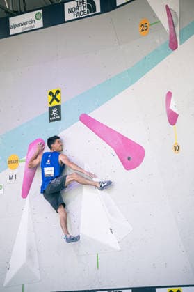 June 19, 2026 Climbing Bouldering World Climbing Series Innsbruck 2026 Mens Semifinals Adrien Lemaire FRA Innsbruck Climbing Center Innsbruck, Austria,detected_source_language
