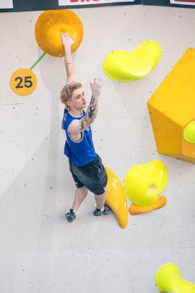 June 19, 2026 Climbing Bouldering World Climbing Series Innsbruck 2026 Mens Semifinals Maximillian Milne GBR Innsbruck Climbing Center Innsbruck Austria,detected_source_language