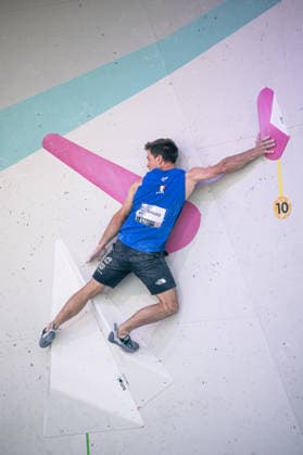 June 19, 2026 Climbing Bouldering World Climbing Series Innsbruck 2026 Mens Semifinals Antoine Girard FRA Innsbruck Climbing Center Innsbruck, Austria,detected_source_language