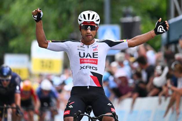 Tour de Suisse 2026 Stage 3 BAD RAGAZ, SWITZERLAND - JUNE 19 : Narvaez Jhonatan (ECU) of UAE Team Emirates XRG winner during stage 3 of the 89th edition of Tour de Suisse an UCI World Tour 2.UWT cycling road race stage for Men Elite of 157.9 km with start in Bad Ragaz and finish in Bad Ragaz on June 19, 2026 in Bad Ragaz, Switzerland, 19 06 2026 ( Motordriver Guy De Vuyst - Bad Ragaz Switzerland  Copyright: xVincentxKalutx