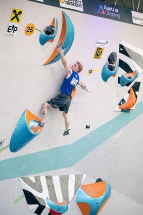 June 19, 2026 Climbing Bouldering World Climbing Series Innsbruck 2026 Mens Semifinals Maximillian Milne GBR Innsbruck Climbing Center Innsbruck, Austria,detected_source_language