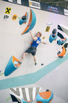June 19, 2026 Climbing Bouldering World Climbing Series Innsbruck 2026 Mens Semifinals Maximillian Milne GBR Innsbruck Climbing Center Innsbruck, Austria,detected_source_language