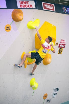June 19, 2026 Climbing Bouldering World Climbing Series Innsbruck 2026 Mens Semifinals Hannes Van Duysen BEL Innsbruck Climbing Center Innsbruck Austria,detected_source_language