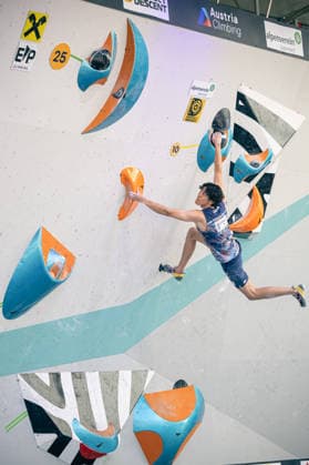 June 19, 2026 Climbing Bouldering World Climbing Series Innsbruck 2026 Mens Semifinals Meichi Narasaki JPN Innsbruck Climbing Center Innsbruck, Austria,detected_source_language