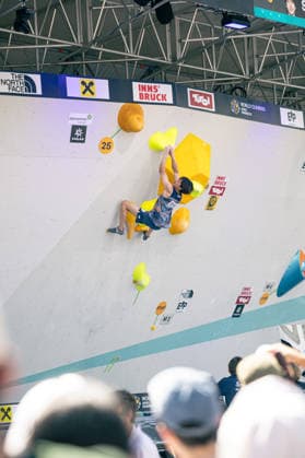 June 19, 2026 Climbing Bouldering World Climbing Series Innsbruck 2026 Mens Semifinals Sohta Amagasa JPN Innsbruck Climbing Center Innsbruck Austria,detected_source_language