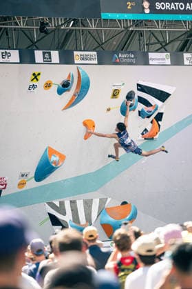 June 19, 2026 Climbing Bouldering World Climbing Series Innsbruck 2026 Mens Semifinals Sorato Anraku JPN Innsbruck Climbing Center Innsbruck, Austria,detected_source_language