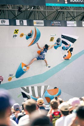 June 19, 2026 Climbing Bouldering World Climbing Series Innsbruck 2026 Mens Semifinals Sorato Anraku JPN Innsbruck Climbing Center Innsbruck, Austria,detected_source_language