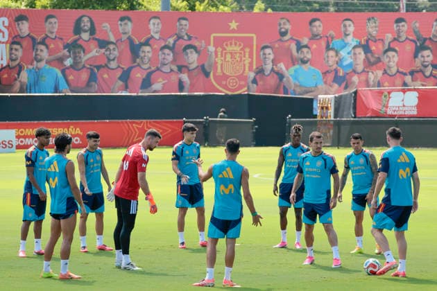 Spanish national soccer team players during the teams s training session in Chattanooga (Tennessee), 19 June 2026. Spanish national soccer team training session in US !ACHTUNG: NUR REDAKTIONELLE NUTZUNG!  Copyright: xLavandeiraxjrx GRAF1555 20260619-55020648891_1