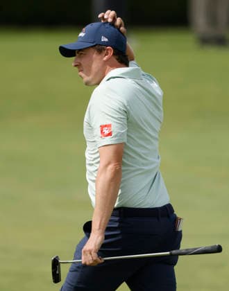 Matt Fitzpatrick of England walks off the 9th green during the second round of the 126th U.S. Open Golf Championship at Shinnecock Hills Golf Club in Southampton, NY, on Friday, June 19, 2026.  NYC20260619827 JOHNxANGELILLO