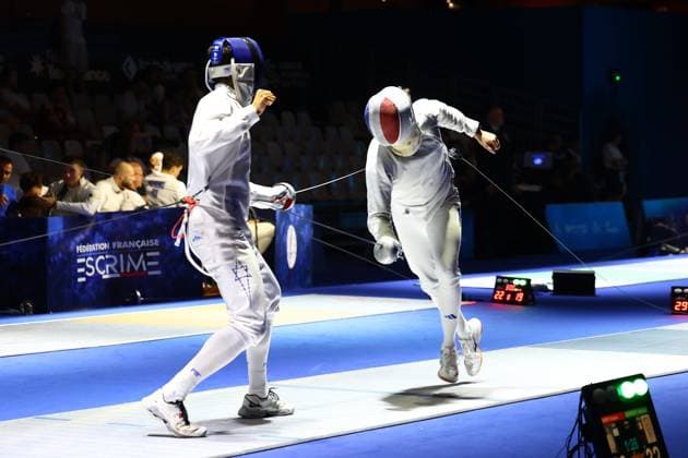 Escrime championnat d Europe PHOTOPQR LE COURRIER PICARD Haslin ; Antony ; 19 06 2026 ; 19 06 26 Championnat d Europe d escrime - épée par equipe hommas 1 4 de finale Alexandre Bardenet Photo Fred Haslin European fencing championship, in Antony, France, on june 19th 2026 Antony 92 France  Copyright: xPHOTOPQR LExCOURRIERxPICARD MAXPxHaslinx 20260619LCP5798 20260619LCP5798