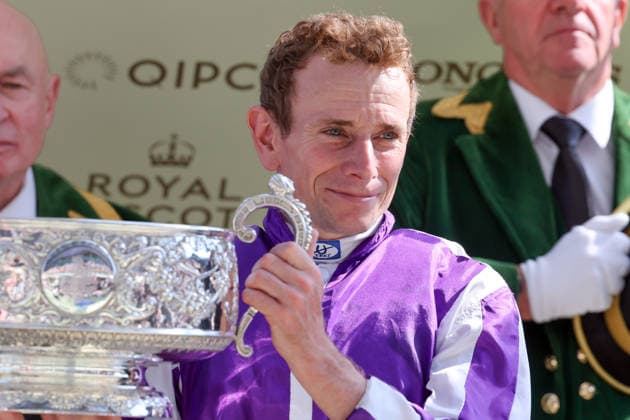 June 19, 2026, Ascot, Windsor, GBR Jockey Ryan Moore at the winners presentation after the Coronation Stakes at Ascot Racecourse Jockey, Moore, Winners Presentation 260619D561ROYAL ASCOT JPG,detected_source_language