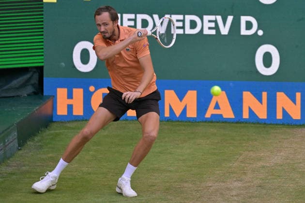 Daniil Medvedev June 19, 2026 ¢ Tennis ¢ TERRA WORTMANN OPEN ¢ ATP 500, heristo arena Halle Westfalen, TERRA WORTMANN OPEN, North Rhine-Westphalia, Germany,detected_source_language Copyright: xpepphotox xPeterxEppingerx pep00321, pep_20260619_hm_375819