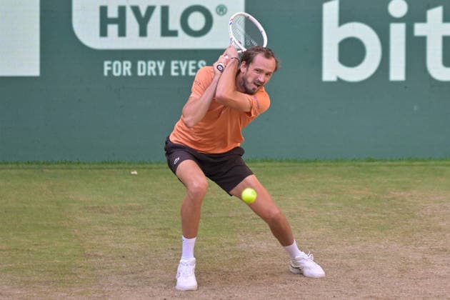 Daniil Medvedev June 19, 2026 ¢ Tennis ¢ TERRA WORTMANN OPEN ¢ ATP 500, heristo arena Halle Westfalen, TERRA WORTMANN OPEN, North Rhine-Westphalia, Germany,detected_source_language Copyright: xpepphotox xPeterxEppingerx pep00321, pep_20260619_hm_375842