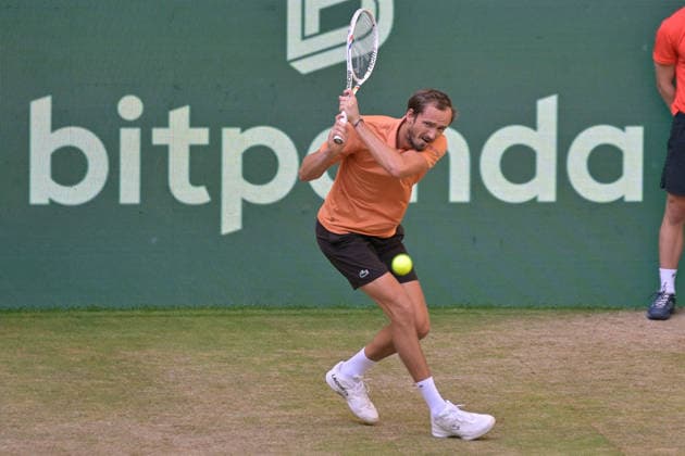 Daniil Medvedev June 19, 2026 ¢ Tennis ¢ TERRA WORTMANN OPEN ¢ ATP 500, heristo arena Halle Westfalen, TERRA WORTMANN OPEN, North Rhine-Westphalia, Germany,detected_source_language Copyright: xpepphotox xPeterxEppingerx pep00321, pep_20260619_hm_375828