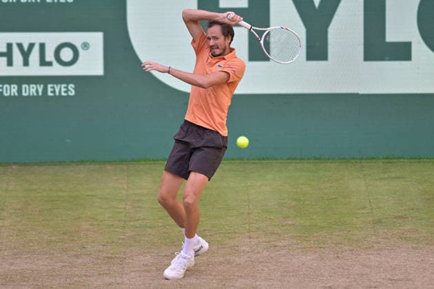 Daniil Medvedev June 19, 2026 ¢ Tennis ¢ TERRA WORTMANN OPEN ¢ ATP 500, heristo arena Halle Westfalen, TERRA WORTMANN OPEN, North Rhine-Westphalia, Germany,detected_source_language Copyright: xpepphotox xPeterxEppingerx pep00321, pep_20260619_hm_375864
