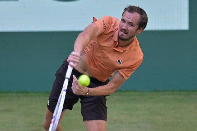 Daniil Medvedev June 19, 2026 ¢ Tennis ¢ TERRA WORTMANN OPEN ¢ ATP 500, heristo arena Halle Westfalen, TERRA WORTMANN OPEN, North Rhine-Westphalia, Germany,detected_source_language Copyright: xpepphotox xPeterxEppingerx pep00321, pep_20260619_hm_375973