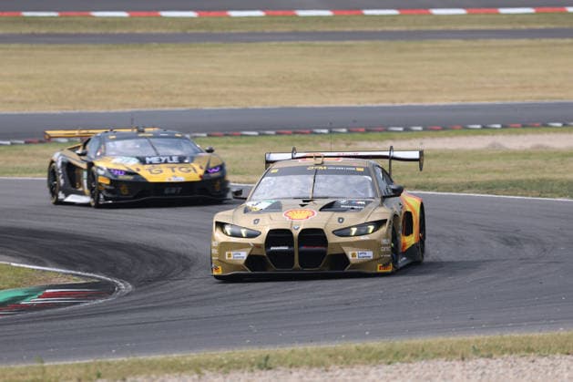Kelvin van der Linde (ZA Schubert Motorsport, 3), BMW M4 GT3 Evo in front of Mirko Bortolotti (I TGI Team by GRT, 19), Lamborghini Temerario GT3, DTM (German Touring Car Championship) - Round 3 - Free Practice, DEKRA Lausitzring on 19.06.2026. Brandenburg Deutschland Copyright: xO.Frankex