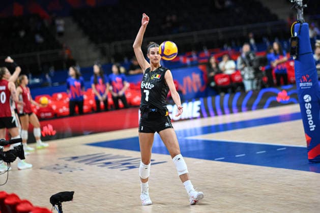 Belgium v Germany - 2026 FIVB Volleyball Nations League ANKARA, TURKIYE - JUNE 19: Anna Koulberg (7) of Belgium warms up before the 2026 FIVB Volleyball Nations League week 2 match between Belgium and Germany at Ankara Sports Hall in Ankara, Turkiye on June 19, 2026. Akin Celiktas Anadolu Ankara Turkey. Editorial use only. Please get in touch for any other usage.  Copyright: x2026xAnadoluxAkinxCeliktasx