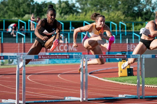 Schneider Rosina TV Sulz, 243, Womens 100m Hurdles, GER, Track and Field, Athletics, ANHALT 2026, Dessau, June 19, 2026, GER, Track and Field, Athletics, ANHALT 2026, Dessau, June 19, 2026, Dessau,detected_source_language Copyright: xStefanxMayerx EP_SMR