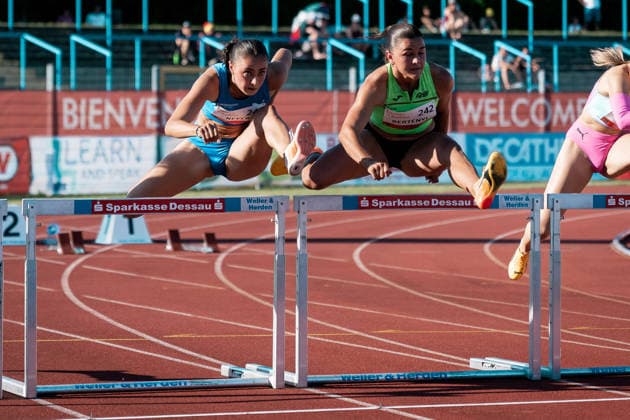 Never Amira LAC Erdgas Chemnitz, 248, Womens 100m Hurdles, GER, Track and Field, Athletics, ANHALT 2026, Dessau, June 19, 2026, GER, Track and Field, Athletics, ANHALT 2026, Dessau, June 19, 2026, Dessau,detected_source_language Copyright: xStefanxMayerx EP_SMR