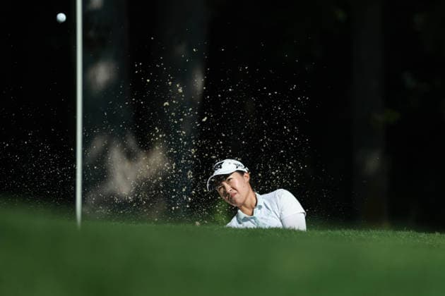 Meijer LPGA, Golf Damen Classic BELMONT, MICHIGAN - JUNE 19: Minji Kang of Republic of Korea hits out of the bunker toward the 7th green during the second round of the Meijer LPGA Classic for Simply Give golf tournament at Blythefield Country Club in Belmont, MI, USA Friday, June 19, 2026. Belmont Michigan United States  Copyright: xJorgexLemusx originalFilename:lemus-meijerlp260619_npAAB.jpg