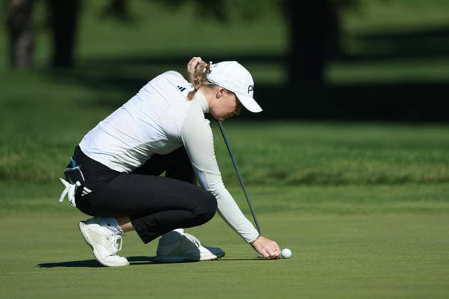 Meijer LPGA, Golf Damen Classic BELMONT, MICHIGAN - JUNE 19: Cassie Portert of Australia lines up her putt on the 8th green during the second round of the Meijer LPGA Classic for Simply Give golf tournament at Blythefield Country Club in Belmont, MI, USA Friday, June 19, 2026. Belmont Michigan United States  Copyright: xJorgexLemusx originalFilename:lemus-meijerlp260619_npGt3.jpg