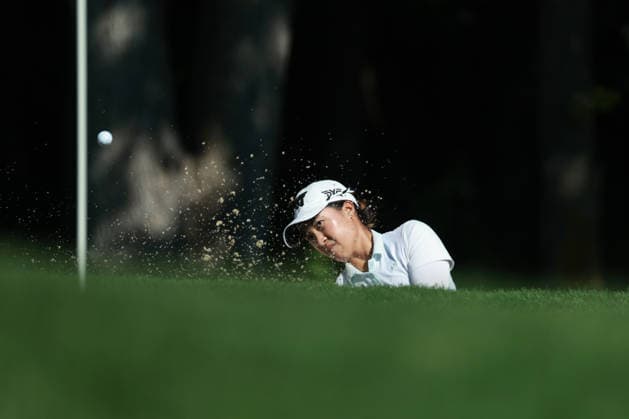 Meijer LPGA, Golf Damen Classic BELMONT, MICHIGAN - JUNE 19: Minji Kang of Republic of Korea hits out of the bunker toward the 7th green during the second round of the Meijer LPGA Classic for Simply Give golf tournament at Blythefield Country Club in Belmont, MI, USA Friday, June 19, 2026. Belmont Michigan United States  Copyright: xJorgexLemusx originalFilename:lemus-meijerlp260619_npJMx.jpg