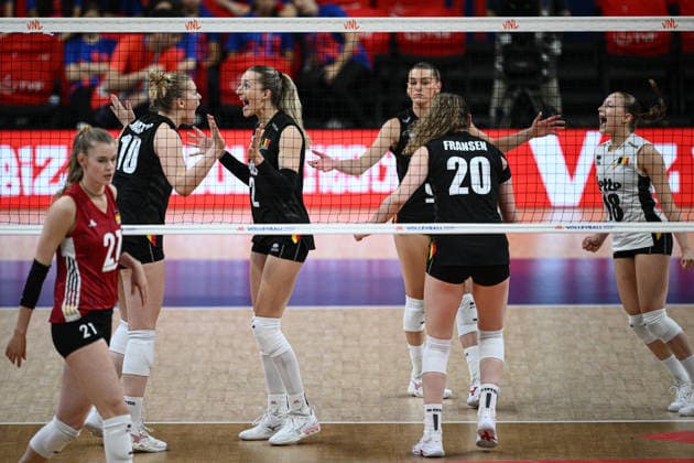 Belgium v Germany - 2026 FIVB Volleyball Nations League ANKARA, TURKIYE - JUNE 19: Players of Belgium celebrate after a point during the 2026 FIVB Volleyball Nations League week 2 match between Belgium and Germany at Ankara Sports Hall in Ankara, Turkiye on June 19, 2026. Akin Celiktas Anadolu Ankara Turkey. Editorial use only. Please get in touch for any other usage.  Copyright: x2026xAnadoluxAkinxCeliktasx