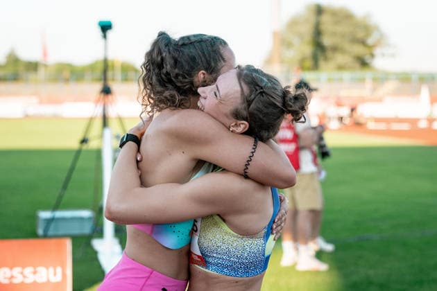 Marlene Meier, TSV Bayer 04 Leverkusen, 255, Womens 100m Hurdles, Rosina Schneider, TV Sulz, 243, Womens 100m Hurdles, GER, Track and Field, Athletics, ANHALT 2026, Dessau, June 19, 2026, GER, Track and Field, Athletics, ANHALT 2026, Dessau, June 19, 2026, Dessau,detected_source_language Copyright: xStefanxMayerx EP_SMR