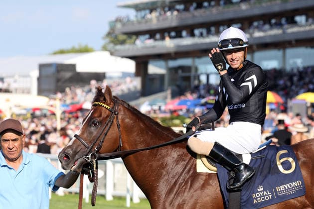 June 19, 2026, Ascot, Windsor, GBR Bacio with Juan Hernandez aboard after winning at Ascot Racecourse Horse, Jockey, Bacio, Hernandez, Victory 260619D588ROYAL ASCOT JPG,detected_source_language