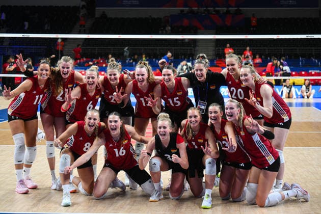 Belgium v Germany - 2026 FIVB Volleyball Nations League ANKARA, TURKIYE - JUNE 19: Players of Germany celebrate after winning the 2026 FIVB Volleyball Nations League week 2 match between Belgium and Germany at Ankara Sports Hall in Ankara, Turkiye on June 19, 2026. Akin Celiktas Anadolu Ankara Turkey. Editorial use only. Please get in touch for any other usage.  Copyright: x2026xAnadoluxAkinxCeliktasx