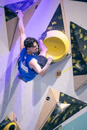 June 19, 2026 Climbing Bouldering World Climbing Series Innsbruck 2026 Mens Final Sam Avezou FRA Innsbruck Climbing Center Innsbruck Austria,detected_source_language