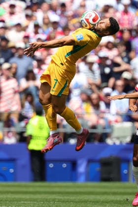Mathew Leckie of Australia controls the ball during the FIFA World Cup, WM, Weltmeisterschaft, Fussball 2026 match between USA and Australia at Lumen Field, Seattle, USA on 19 June 2026. Copyright: xPeterxDovganx 45090034