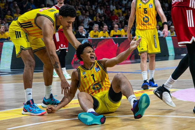 Jack Kayil, Alba Berlin, June 7, 2026, Alba Berlin vs. Bayern Munich, Basketball, BBL, Max Schmeling Halle, Berlin. BBL regulations prohibit any use of photographs as image sequences and or quasi-video.,detected_source_language Copyright: HMBxMedia xFinnxWeidmann