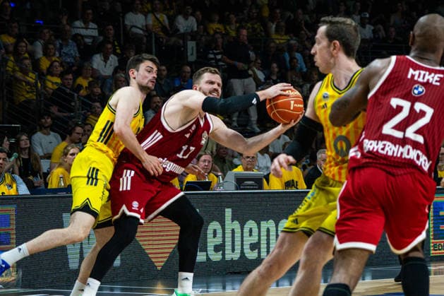 Andreas Obst, Bayern Munich, June 13, 2026, Alba Berlin vs. Bayern Munich, Basketball, BBL, Max Schmeling Halle, Berlin. BBL regulations prohibit any use of photographs as image sequences and or quasi-video.,detected_source_language Copyright: HMBxMedia xFinnxWeidmann