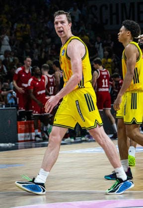 Justin Bean, Alba Berlin, 34 19 06 2026, Alba Berlin vs. Bayern Munich, Basketball, BBL, Max Schmeling Halle, Berlin. BBL regulations prohibit any use of photographs as image sequences and or quasi-video.,detected_source_language Copyright: HMBxMedia xFinnxWeidmann