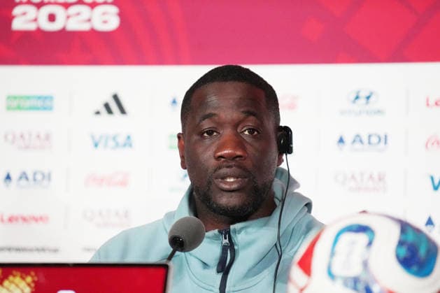Soccer, 2026 World Cup, FIFA World Cup 2026, Soccer World Cup, Canada, USA, Mexico 2026, Germany vs. Ivory Coast, Group Stage, Group E, June 19, 2026, Toronto Stadium, Canada, Press Conference, 1 day before the Germany vs. Ivory Coast match, one day before the Ivory Coast vs. Germany match, Emerse Fae, Ivory Coast Coach, Photo by Chai von der Laage. FIFA regulations prohibit any use of photographs as image sequences and or quasi-video. EDITORIAL USE ONLY,,detected_source_language